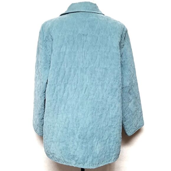 VINTAGE Alfred Dunner Blue Quilted Heart Jacket - Picture 6 of 8